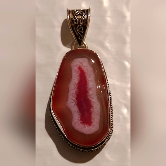 .925 S.S.**DRUSY AGATE PENDANT - Picture 2 of 4